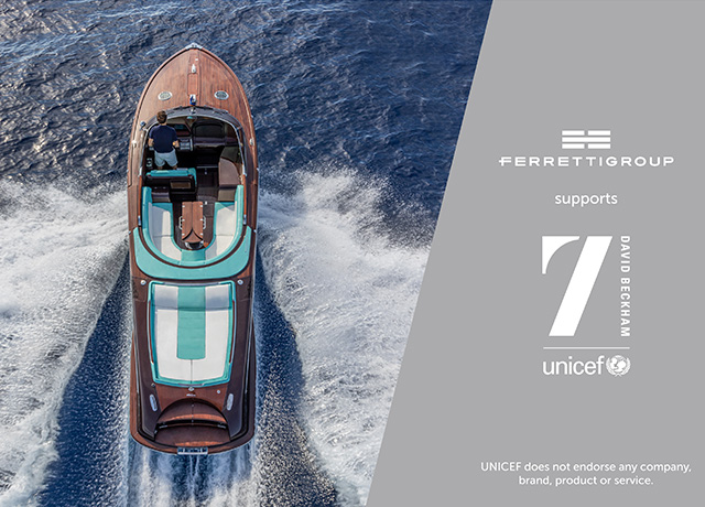 Ferretti Group supports David Beckham's 7 Fund for UNICEF.